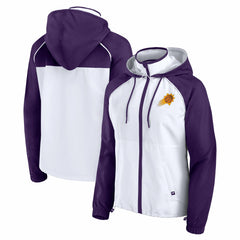 White/Purple Phoenix Suns Women's Anorak Raglan Full-Zip Hoodie Jacket | NBA