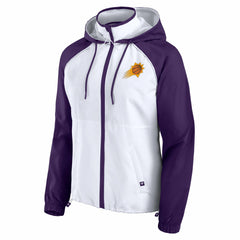 White/Purple Phoenix Suns Women's Anorak Raglan Full-Zip Hoodie Jacket | NBA