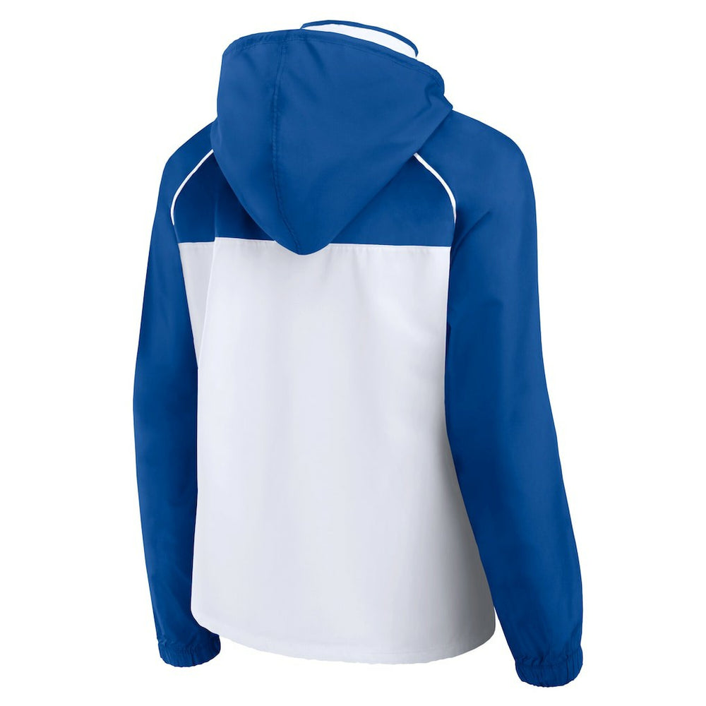 White/Royal Philadelphia 76ers Women's Anorak Raglan Full-Zip Hoodie Jacket | NBA