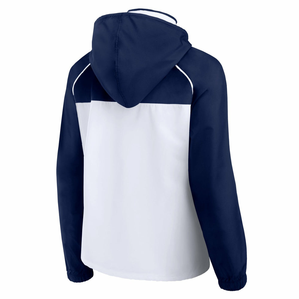 White/Navy Minnesota Timberwolves Women's Anorak Raglan Full-Zip Hoodie Jacket | NBA