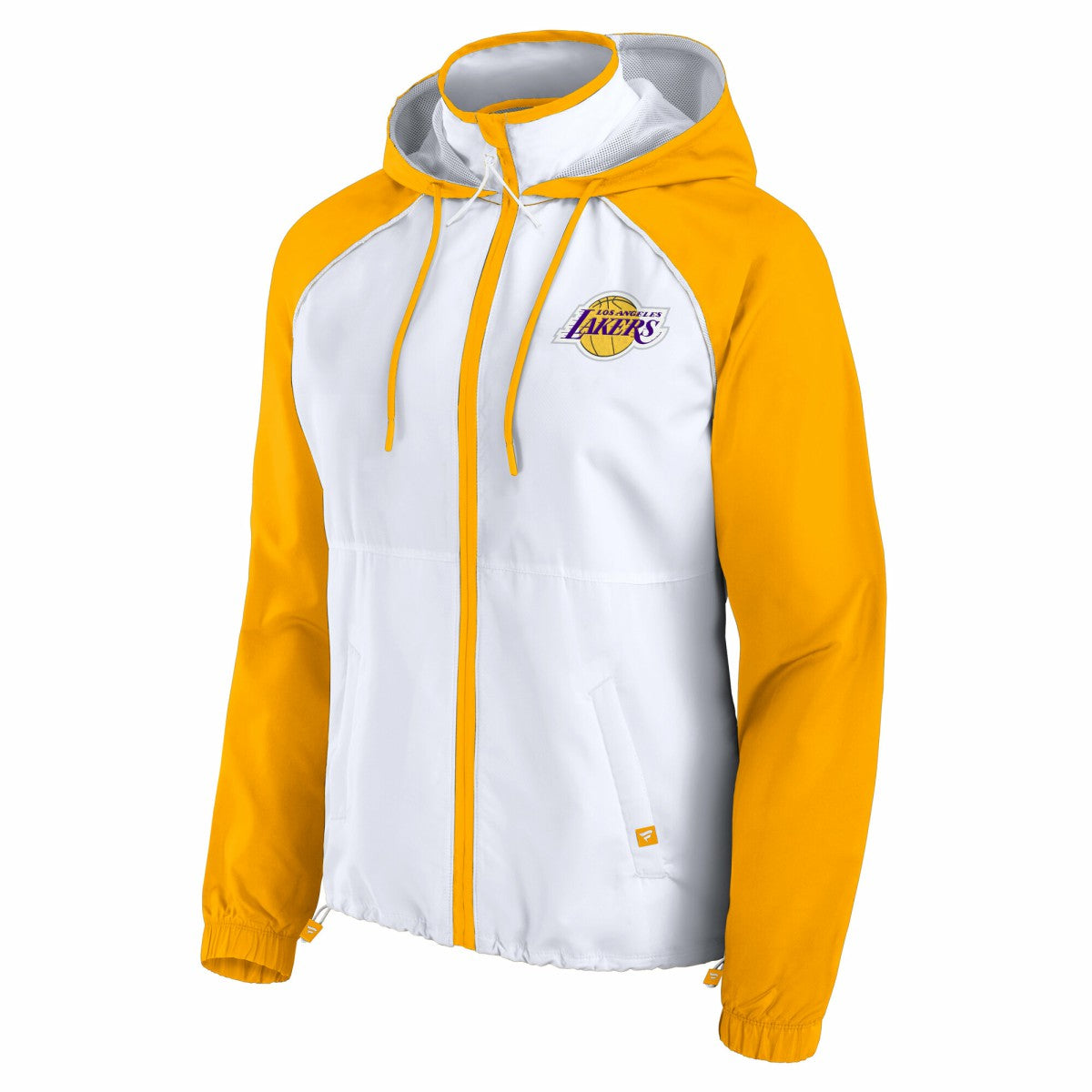 White/Gold Los Angeles Lakers Women's Anorak Raglan Full-Zip Hoodie Jacket | NBA