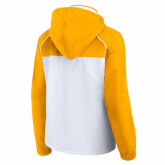 White/Gold Los Angeles Lakers Women's Anorak Raglan Full-Zip Hoodie Jacket | NBA