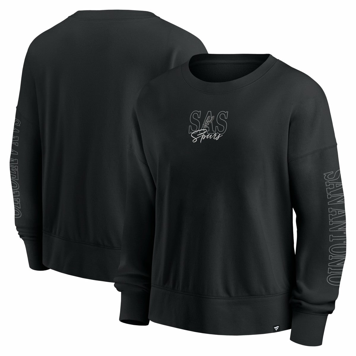 Black San Antonio Spurs Women's Oversized Game Day Pullover Sweatshirt | NBA