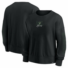 Black Milwaukee Bucks Women's Oversized Game Day Pullover Sweatshirt | NBA