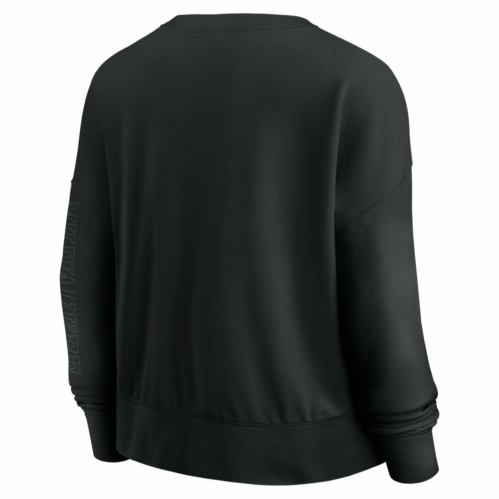 Black Milwaukee Bucks Women's Oversized Game Day Pullover Sweatshirt | NBA