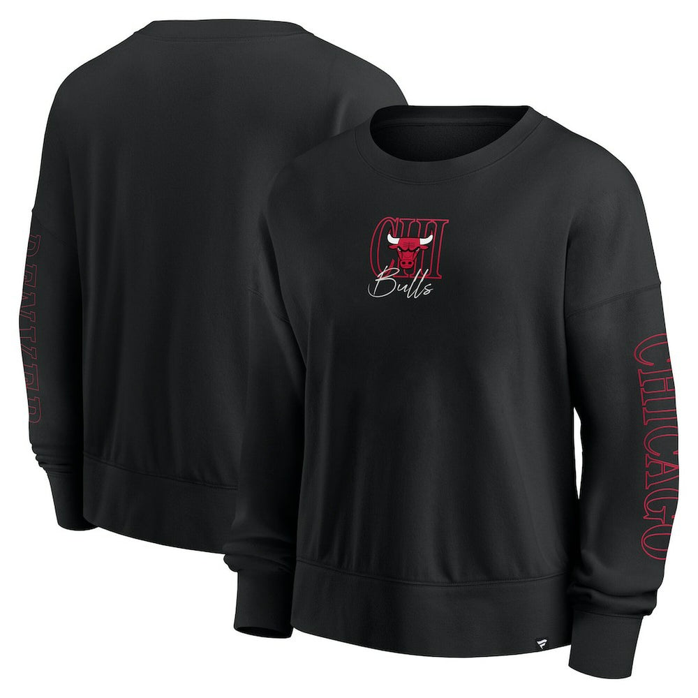 Black Chicago Bulls Women's Oversized Game Day Pullover Sweatshirt | NBA