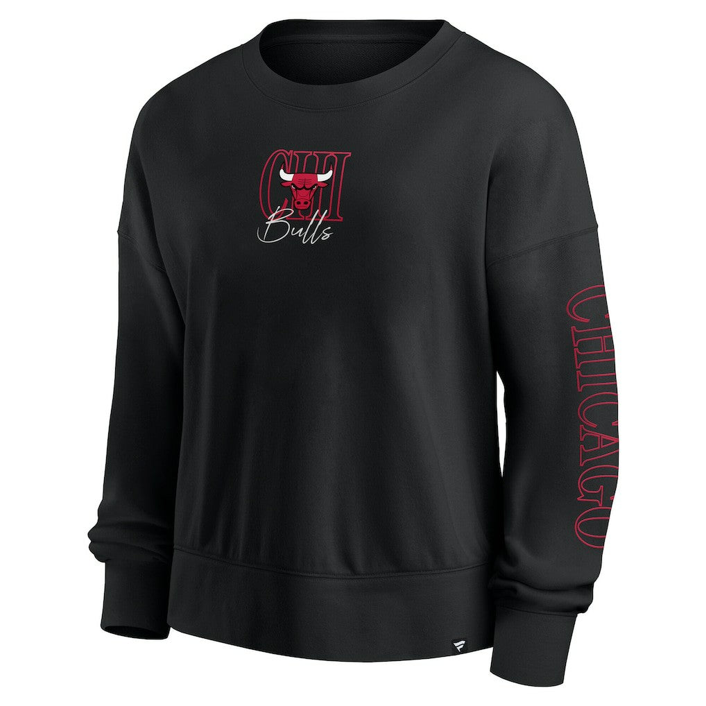 Black Chicago Bulls Women's Oversized Game Day Pullover Sweatshirt | NBA