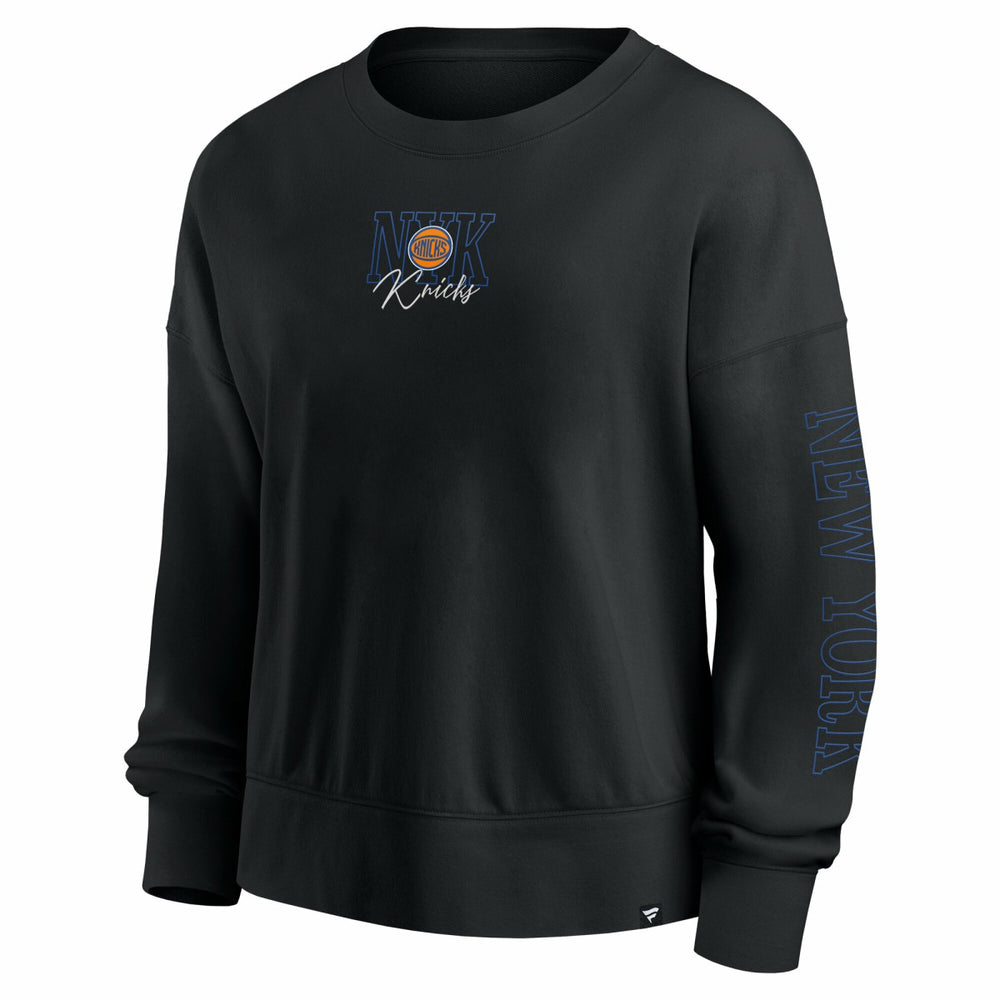 Black New York Knicks Women's Oversized Game Day Pullover Sweatshirt | NBA