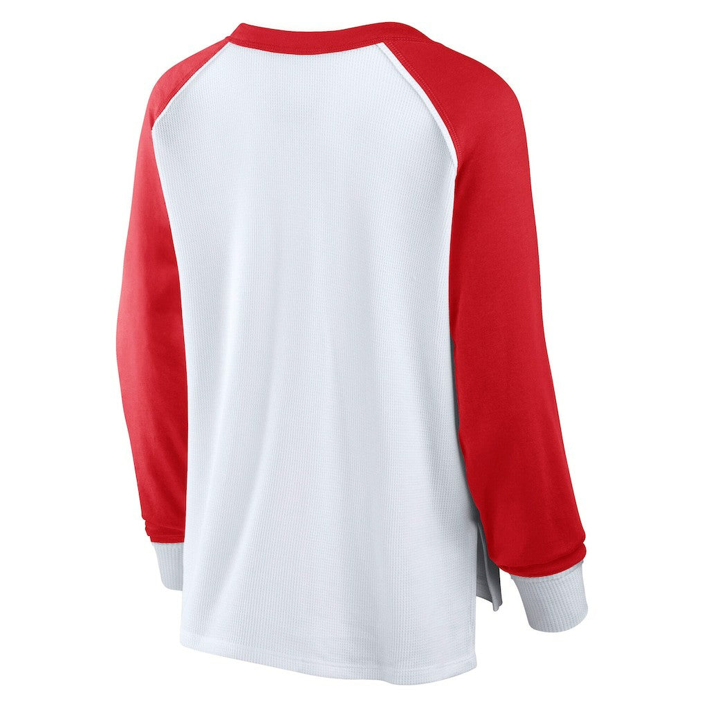 White Chicago Bulls Women's Open Lane Waffle Long Sleeve V-Neck T-Shirt sale | NBA