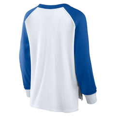 White Philadelphia 76ers Women's Open Lane Waffle Long Sleeve V-Neck T-Shirt | NBA