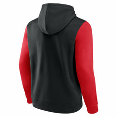 Black Toronto Raptors Logo Athletic Outline Colorblock Pullover Hoodie | NBA