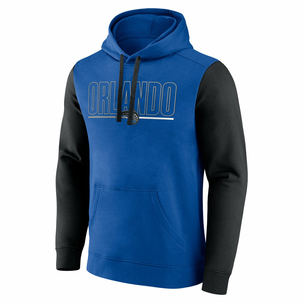 Blue Orlando Magic Logo Athletic Outline Colorblock Pullover Hoodie | NBA