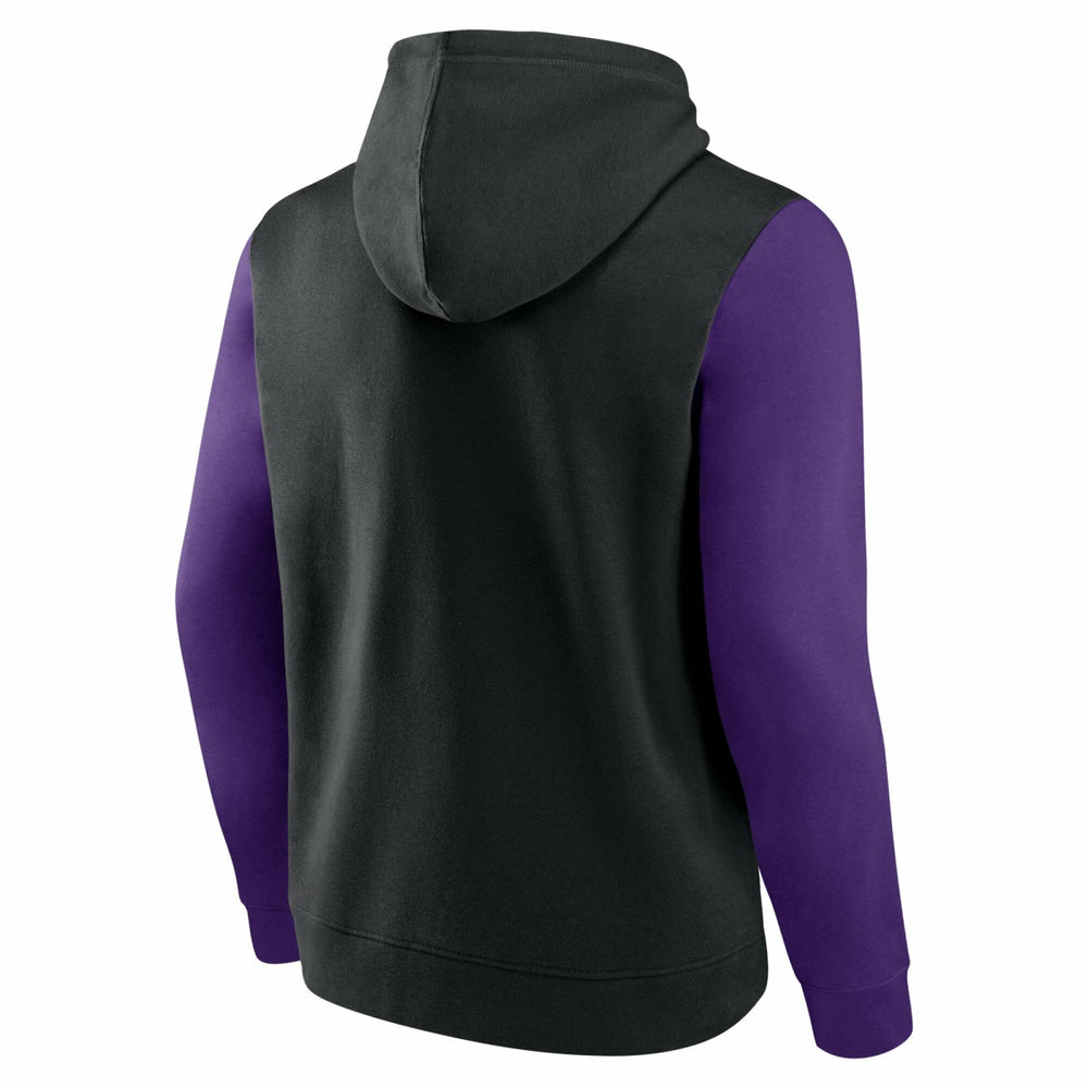 Black Sacramento Kings Logo Athletic Outline Colorblock Pullover Hoodie | NBA