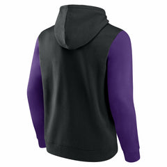 Black Sacramento Kings Logo Athletic Outline Colorblock Pullover Hoodie | NBA