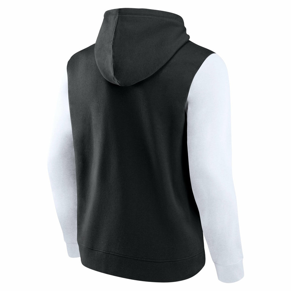 Black Utah Jazz Logo Athletic Outline Colorblock Pullover Hoodie | NBA