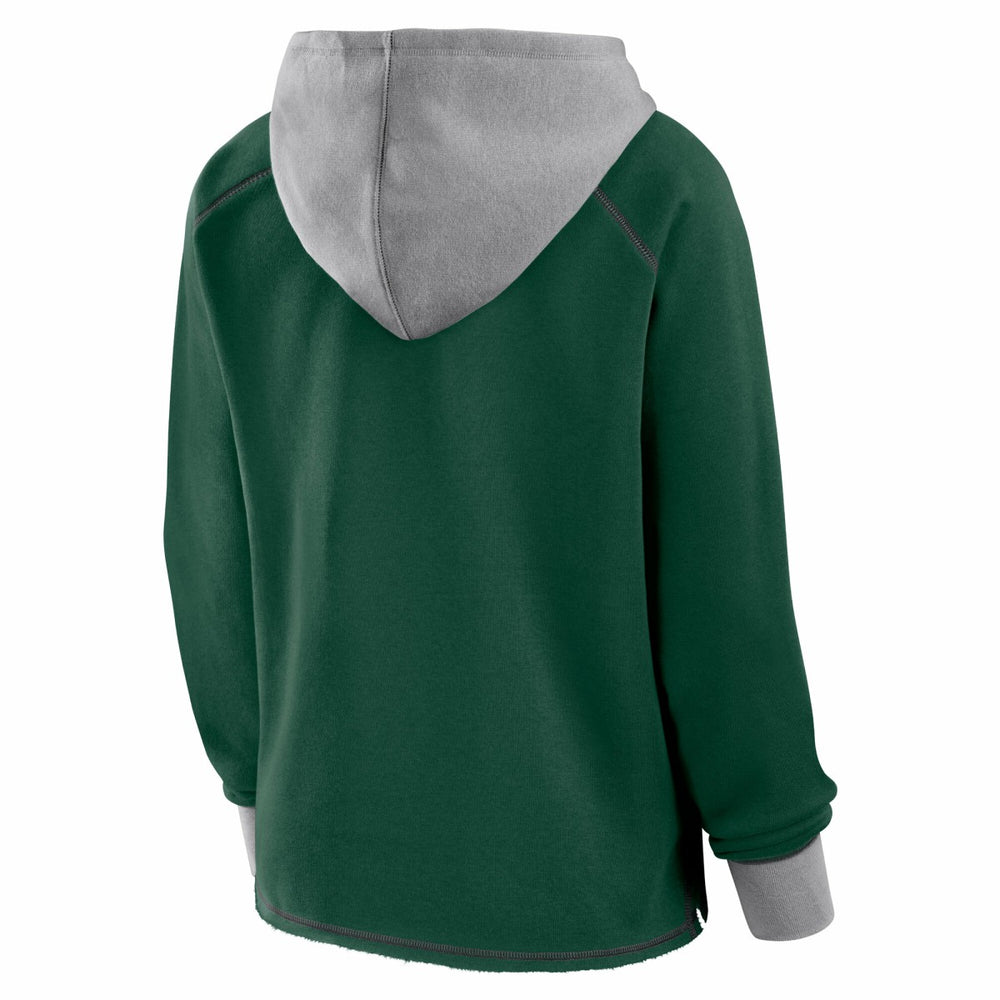 Hunter Green Milwaukee Bucks Logo Athletic Women's Boom Pullover Hoodie | NBA
