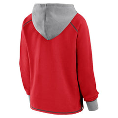 Red Chicago Bulls Logo Athletic Women's Boom Pullover Hoodie | NBA