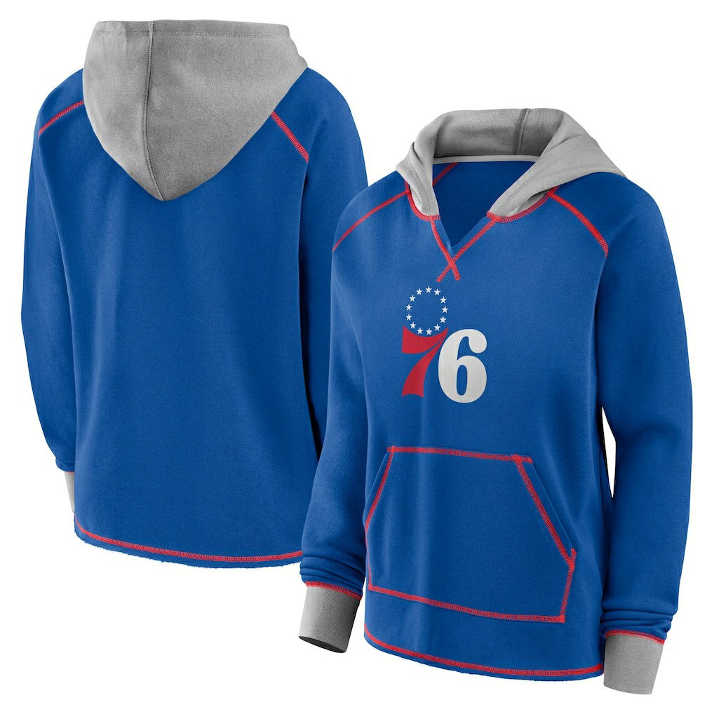Royal Philadelphia 76ers Logo Athletic Women's Boom Pullover Hoodie | NBA