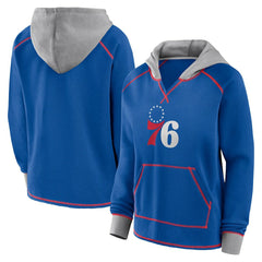 Royal Philadelphia 76ers Logo Athletic Women's Boom Pullover Hoodie | NBA