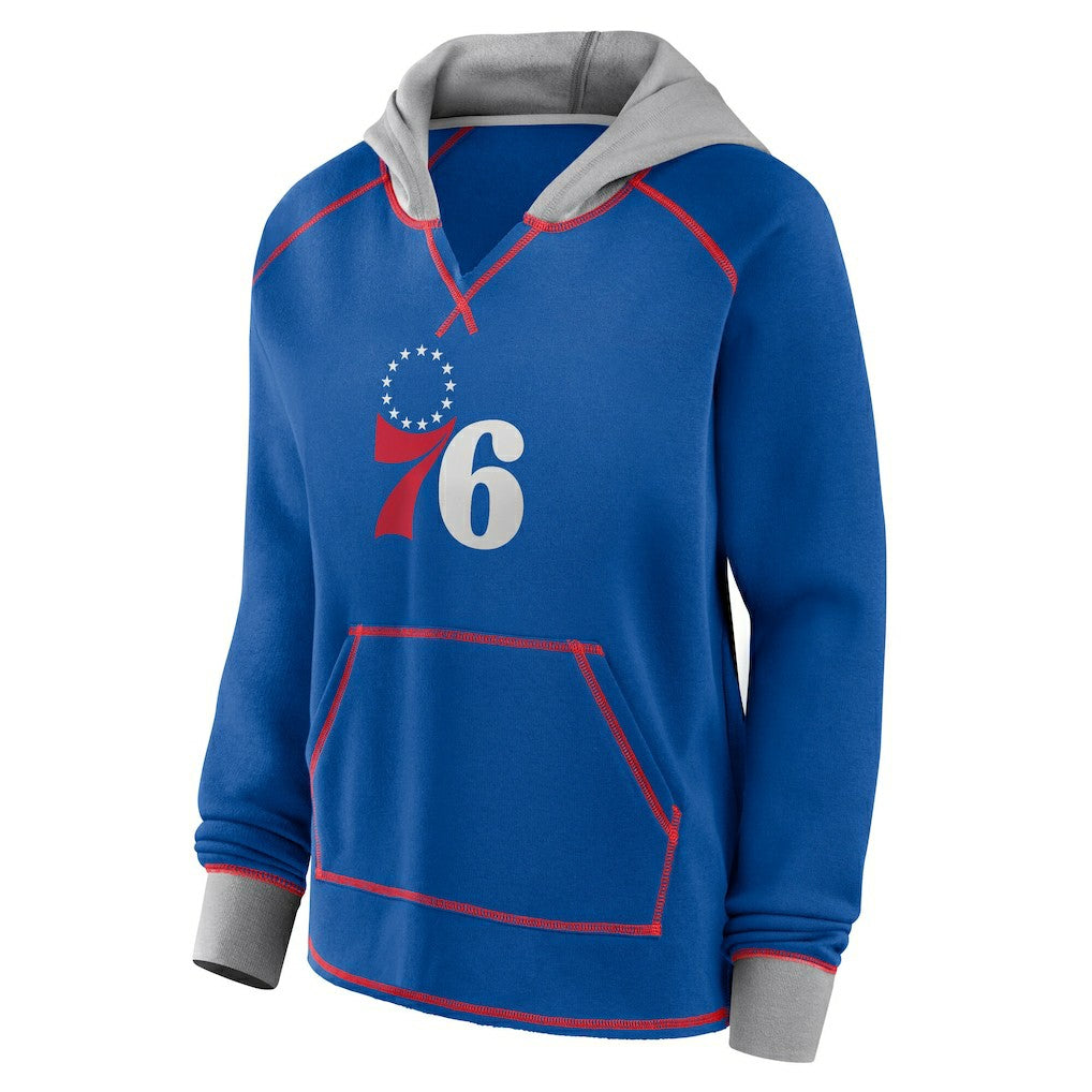 Royal Philadelphia 76ers Logo Athletic Women's Boom Pullover Hoodie | NBA