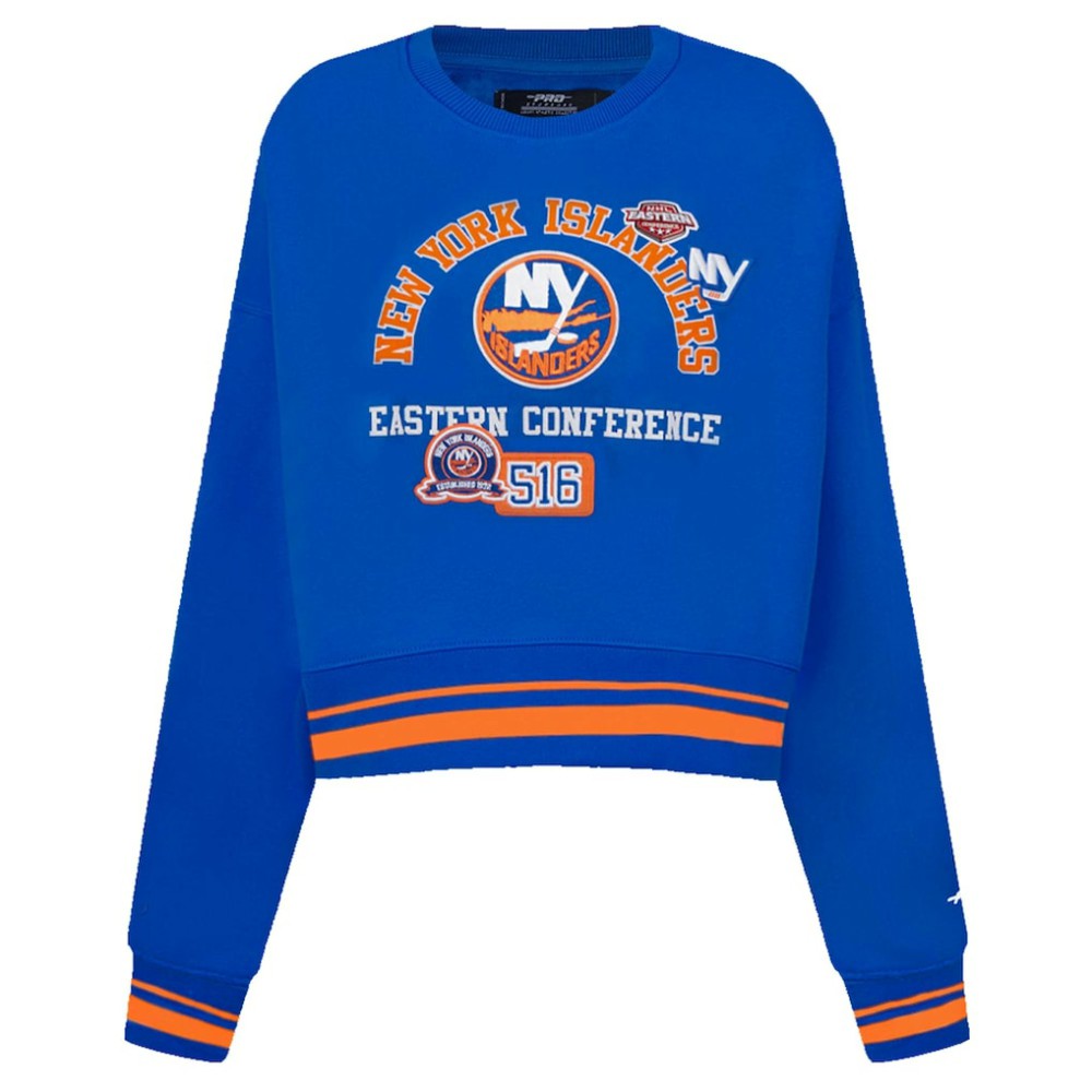 New York Islanders Pro Standard Women's Area Code Cropped Pullover Sweatshirt -  NHL Sweatshirts