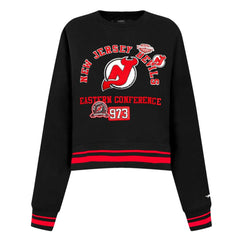 New Jersey Devils Pro Standard Women's Area Code Cropped Pullover Sweatshirt -  NHL Sweatshirts