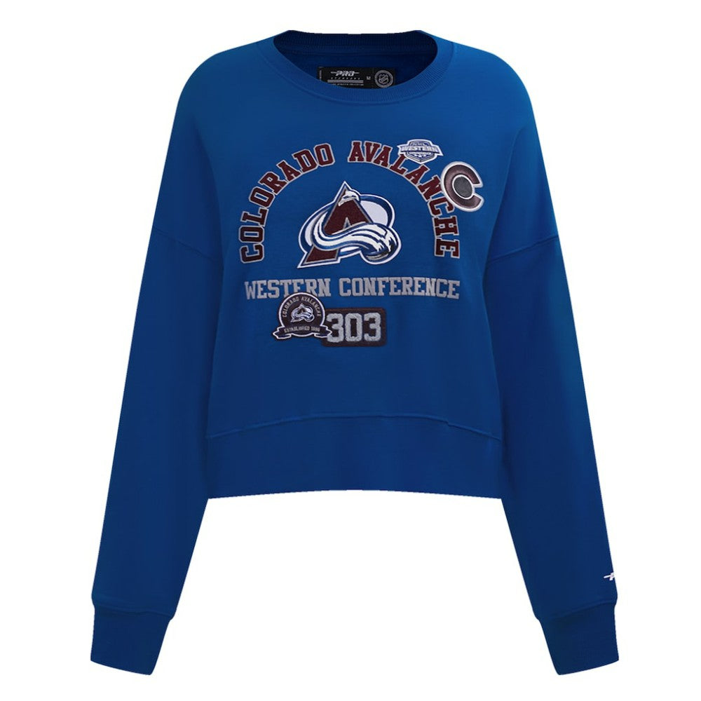 Colorado Avalanche Pro Standard Women's Area Code Cropped Pullover Sweatshirt -  NHL Sweatshirts