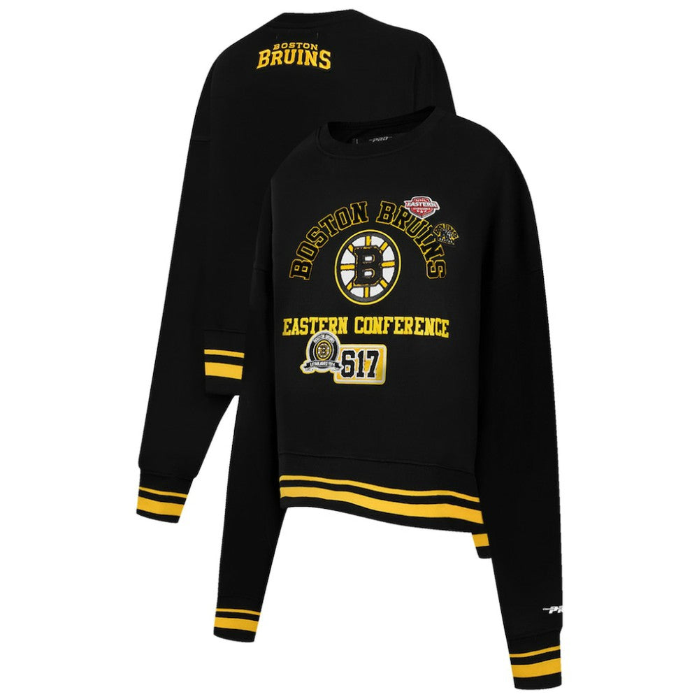 Boston Bruins Pro Standard Women's Area Code Cropped Pullover Sweatshirt -  NHL Sweatshirts