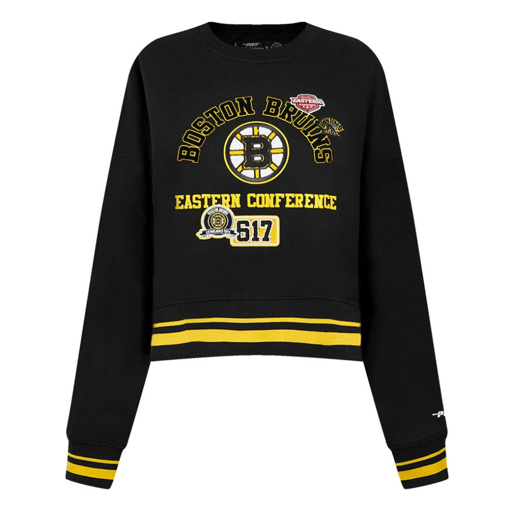 Boston Bruins Pro Standard Women's Area Code Cropped Pullover Sweatshirt -  NHL Sweatshirts