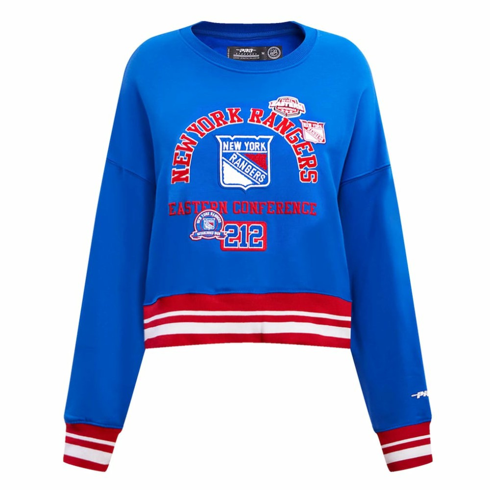New York Rangers Pro Standard Women's Area Code Cropped Pullover Sweatshirt -  NHL Sweatshirts