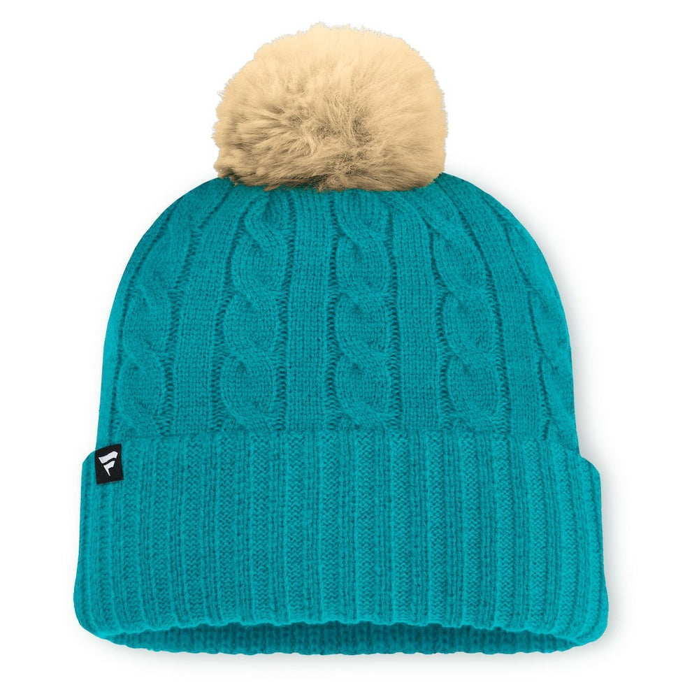 Miami Dolphins Women's Cable Knit Cuffed Hat with Pom | NFL Outlet