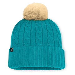 Miami Dolphins Women's Cable Knit Cuffed Hat with Pom | NFL Outlet