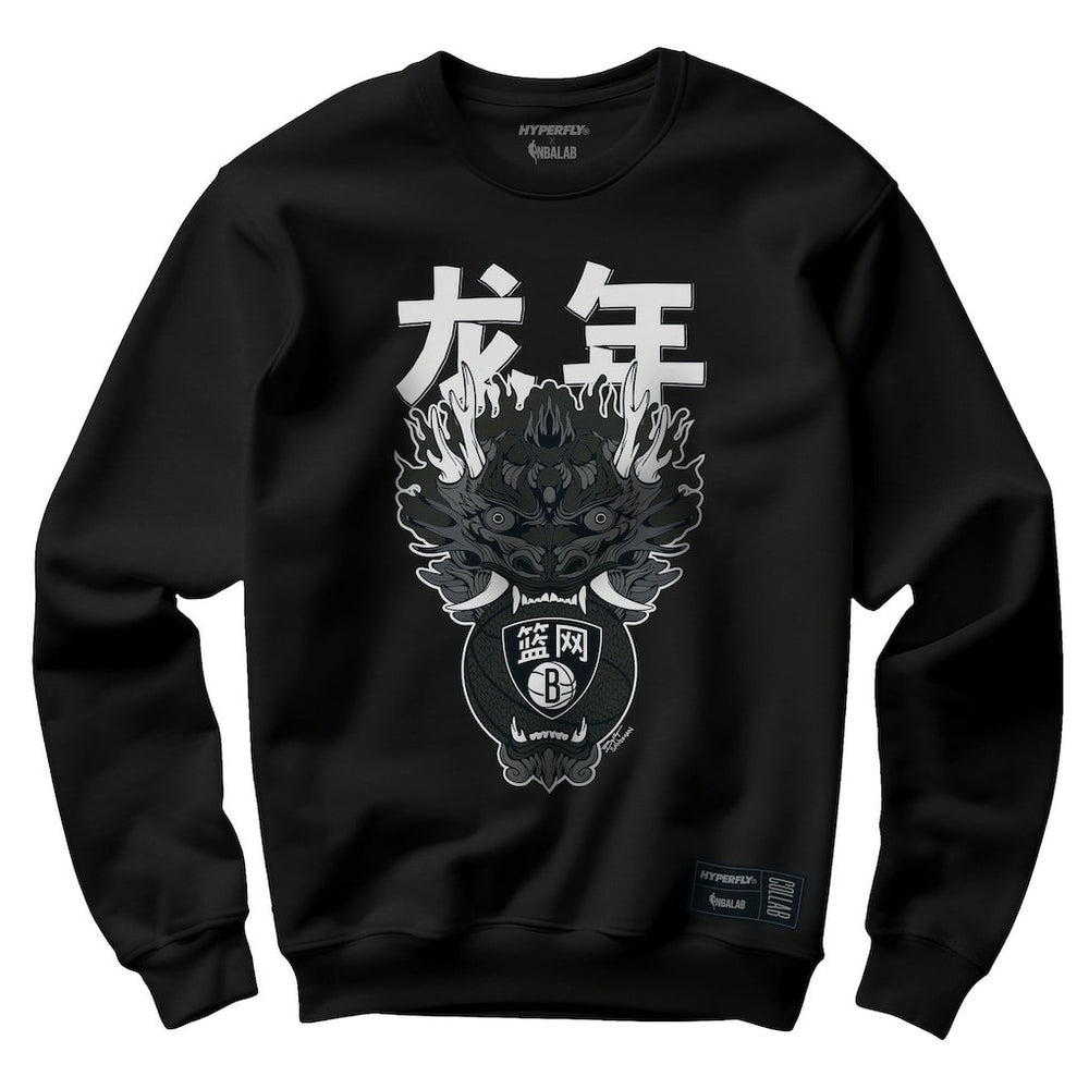 Heather Black Brooklyn Nets Hyperfly Unisex Year of the Dragon Lunar New Year Collection Pullover Sweatshirt | NBA