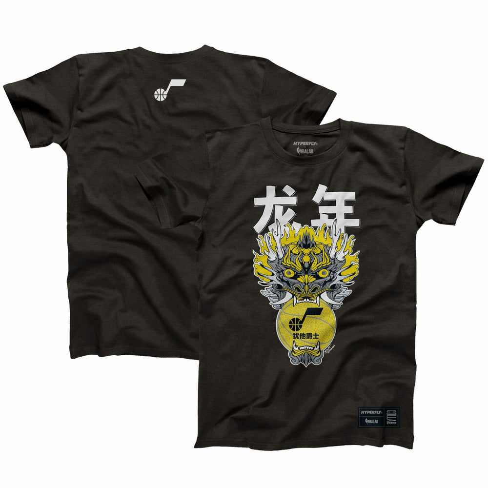 Heather Black Utah Jazz Hyperfly Unisex Year of the Dragon Lunar New Year Collection T-Shirt | NBA