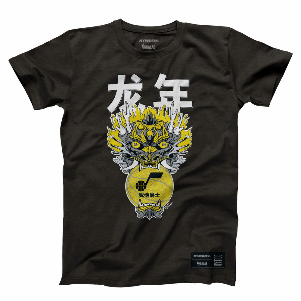 Heather Black Utah Jazz Hyperfly Unisex Year of the Dragon Lunar New Year Collection T-Shirt | NBA