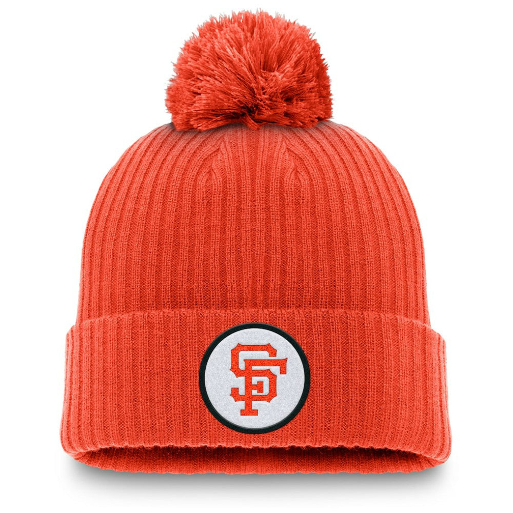 San Francisco Giants Nike Cooperstown Collection Patch Cuffed Knit Hat with Pom - MLB Hats