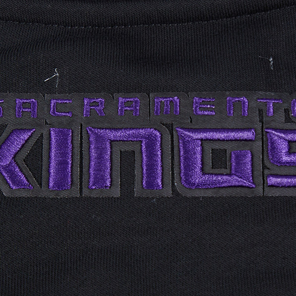 Black Sacramento Kings Pro Standard Women's Area Code Cropped Pullover Sweatshirt | NBA