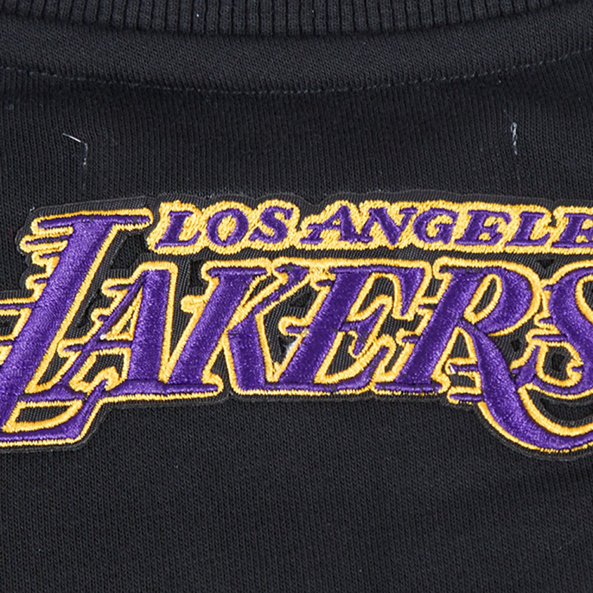 Black Los Angeles Lakers Pro Standard Women's Area Code Cropped Pullover Sweatshirt | NBA