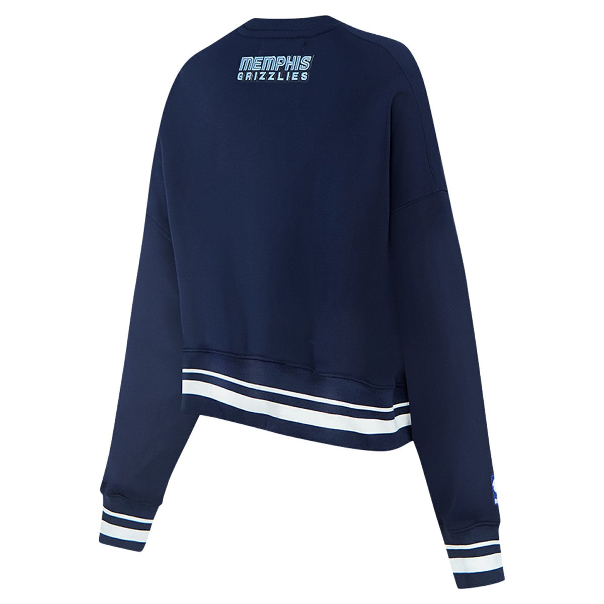 Navy Memphis Grizzlies Pro Standard Women's Area Code Cropped Pullover Sweatshirt | NBA
