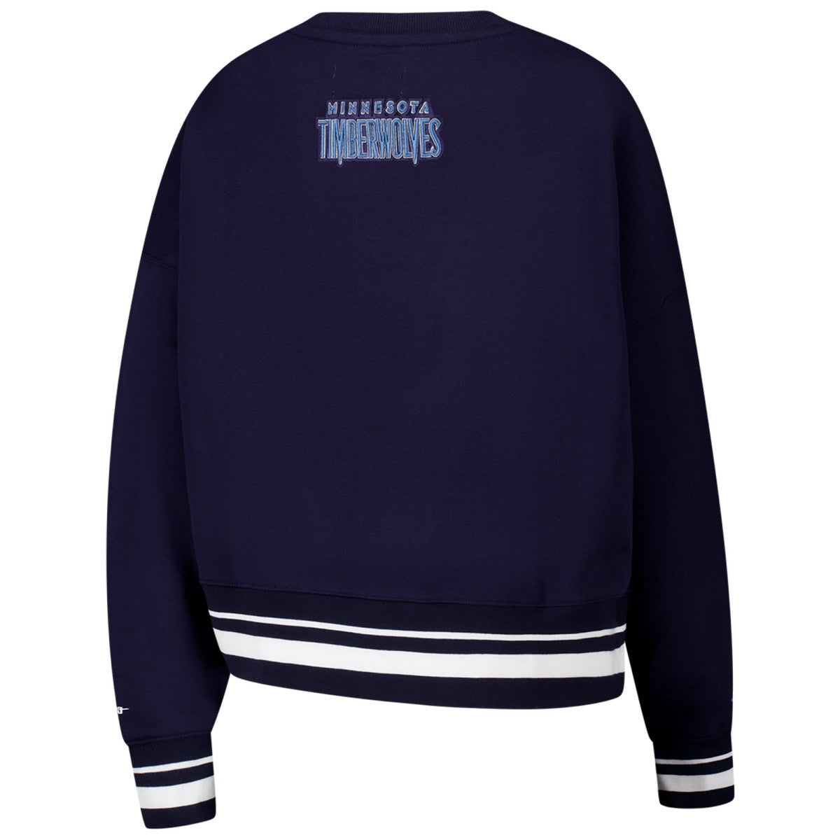 Navy Minnesota Timberwolves Pro Standard Women's Area Code Cropped Pullover Sweatshirt | NBA