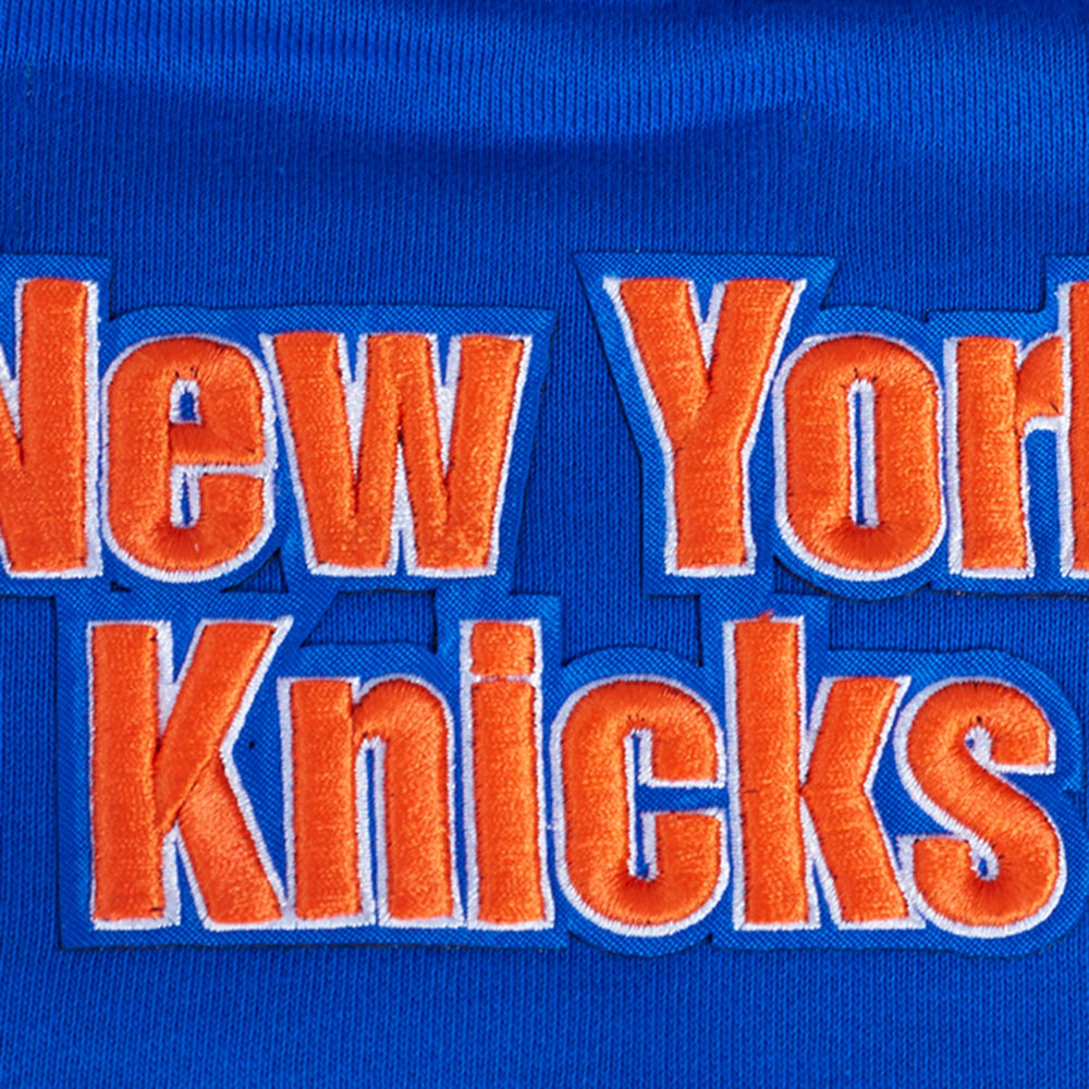 Blue New York Knicks Pro Standard Women's Area Code Cropped Pullover Sweatshirt | NBA