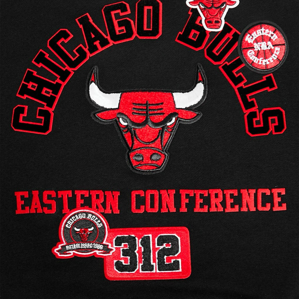 Black Chicago Bulls Pro Standard Women's Area Code Cropped Pullover Sweatshirt | NBA