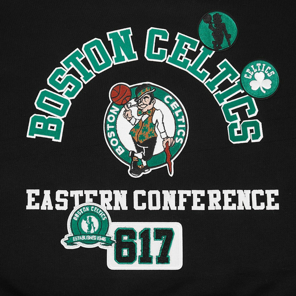 Black Boston Celtics Pro Standard Women's Area Code Cropped Pullover Sweatshirt | NBA