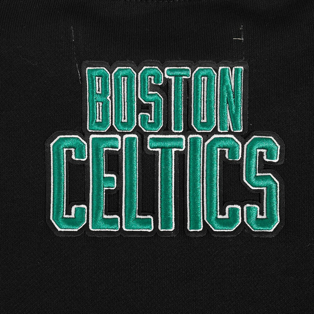 Black Boston Celtics Pro Standard Women's Area Code Cropped Pullover Sweatshirt | NBA