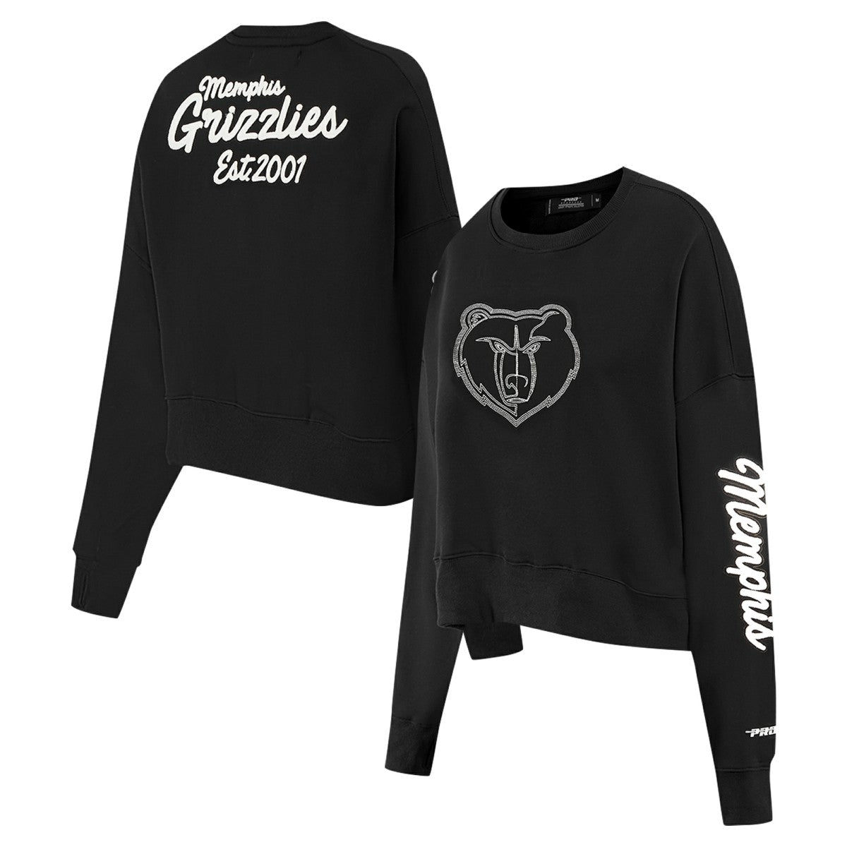Black Memphis Grizzlies Pro Standard Women's Paint The City Cropped Pullover Sweatshirt | NBA