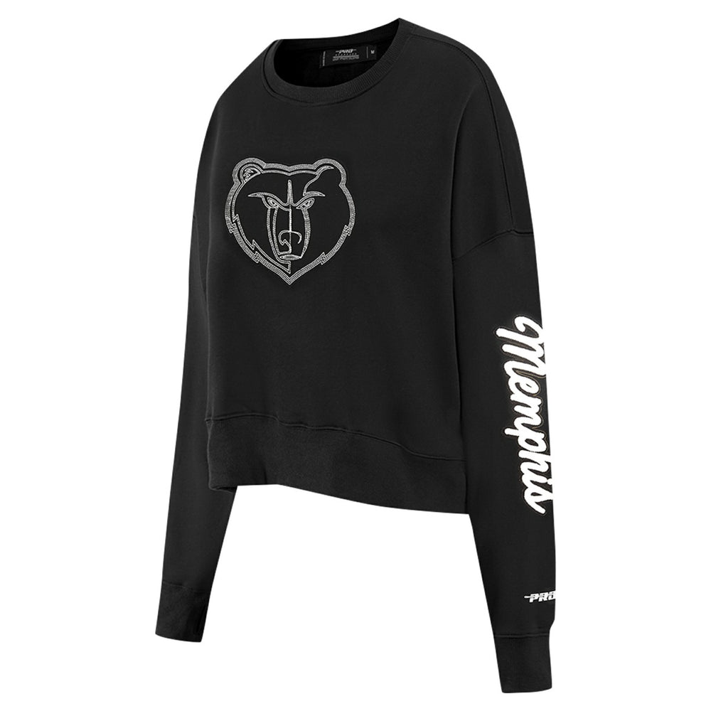 Black Memphis Grizzlies Pro Standard Women's Paint The City Cropped Pullover Sweatshirt | NBA