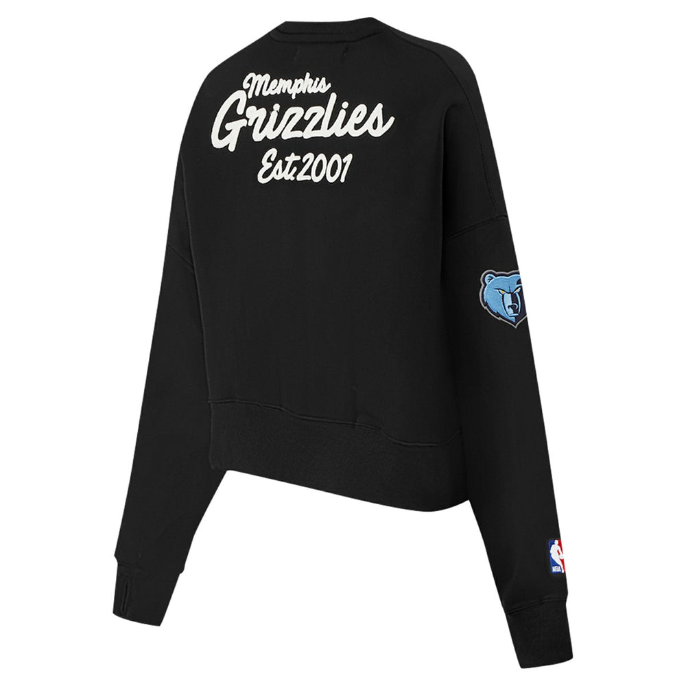 Black Memphis Grizzlies Pro Standard Women's Paint The City Cropped Pullover Sweatshirt | NBA