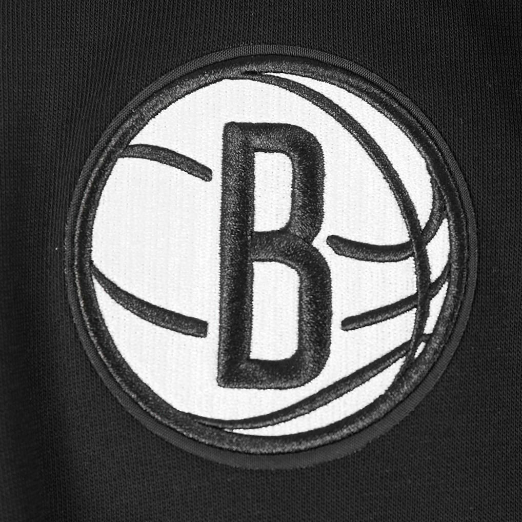 Black Brooklyn Nets Pro Standard Women's Paint The City Cropped Pullover Sweatshirt | NBA
