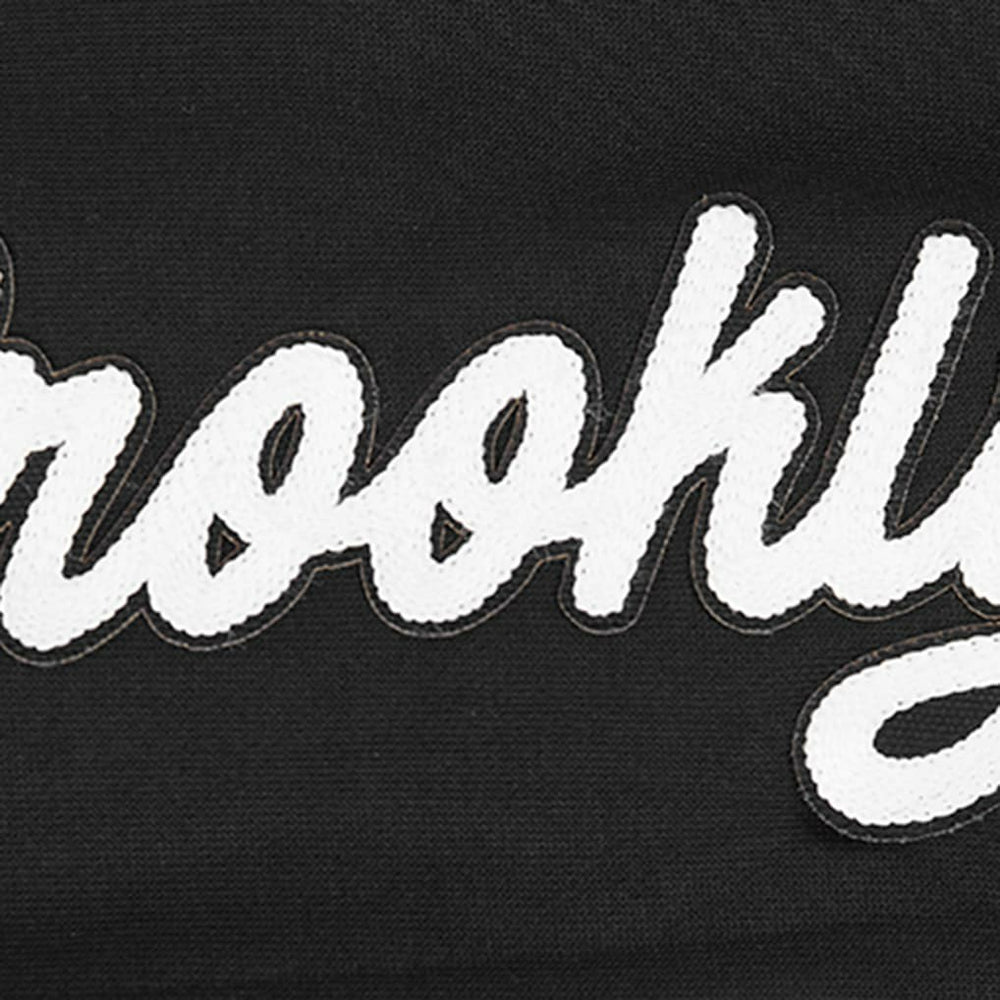 Black Brooklyn Nets Pro Standard Women's Paint The City Cropped Pullover Sweatshirt | NBA