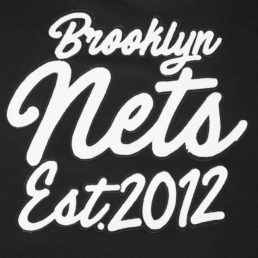 Black Brooklyn Nets Pro Standard Women's Paint The City Cropped Pullover Sweatshirt | NBA